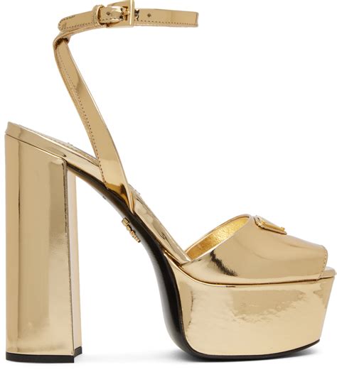 prada gold high heels|prada high heel boots.